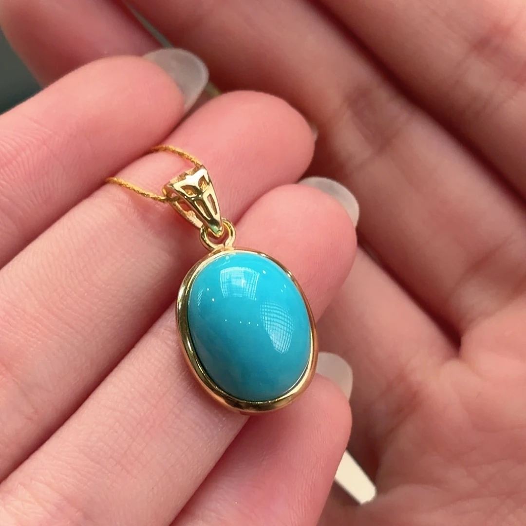 绿松石银S925镶嵌颈饰