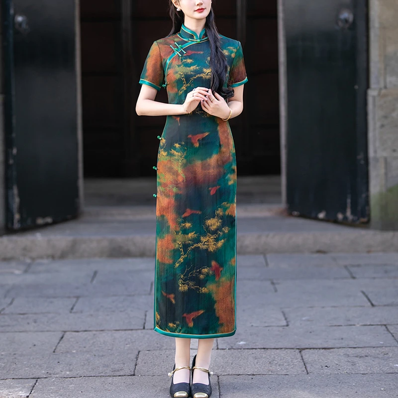 高端新中式绝美旗袍民国风2025新款气质日常可穿老上海晚礼服长款