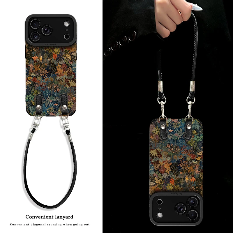 草木蔓发手机壳适用于苹果17/华为/oppo/vivo网红流行个性小羊皮