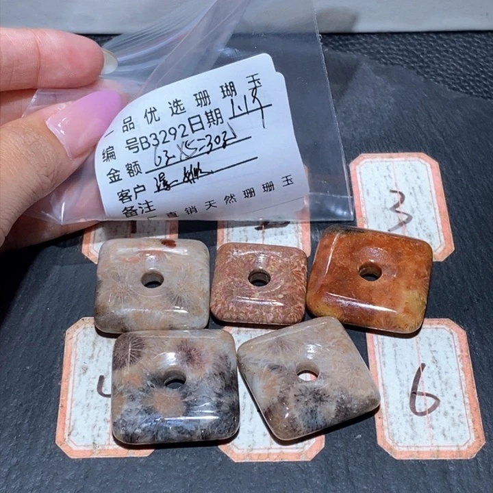 硅化珊瑚（珊瑚玉）颈饰合金澋*3292