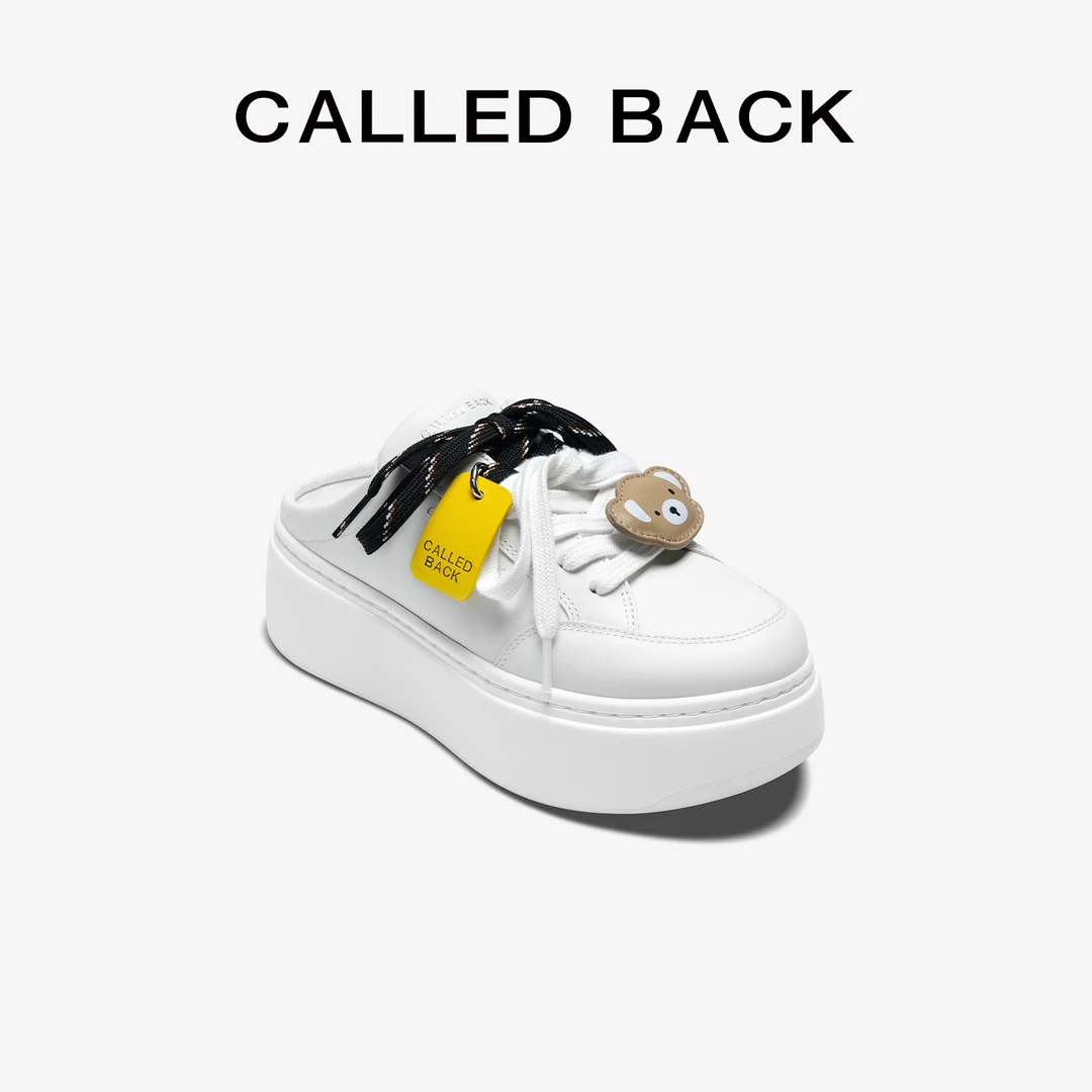 CALLED BACK【徐若晗】同款新款半拖小白鞋厚底透气轻便低帮增高鞋