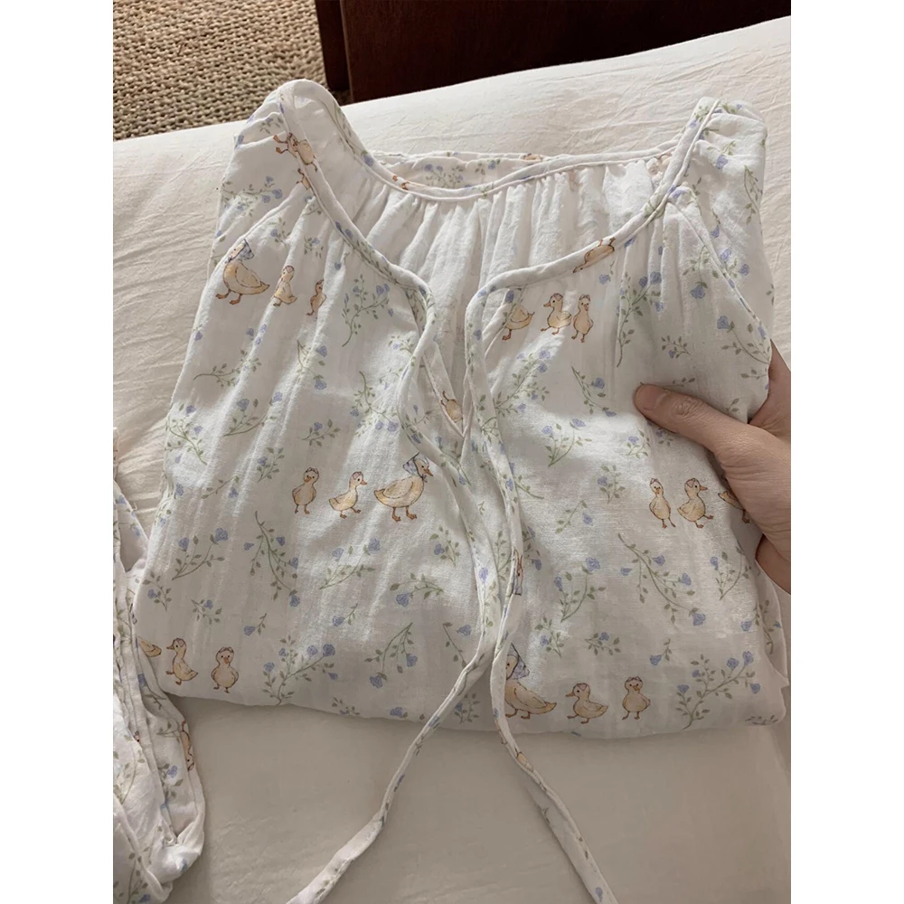 【碎花小鸭子】睡衣春秋款女生2025新款外穿长袖长裤家居服套装