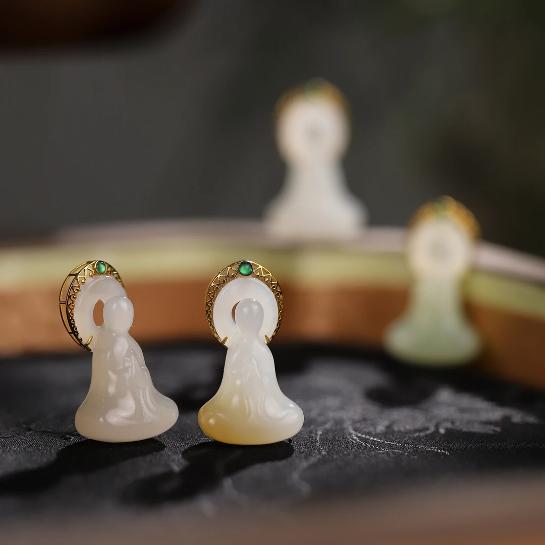 【棠葶】和田玉吊坠·18K金·多样性发货拍一发一·DZ281511