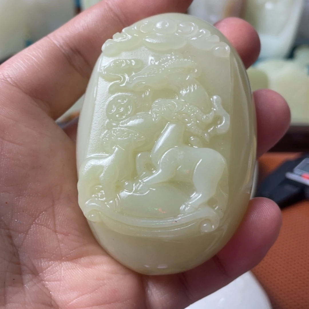醉***生石材天然方解石手把件不退换