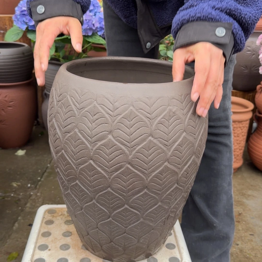 紫砂花盆口25高30宜兴紫砂粗糙