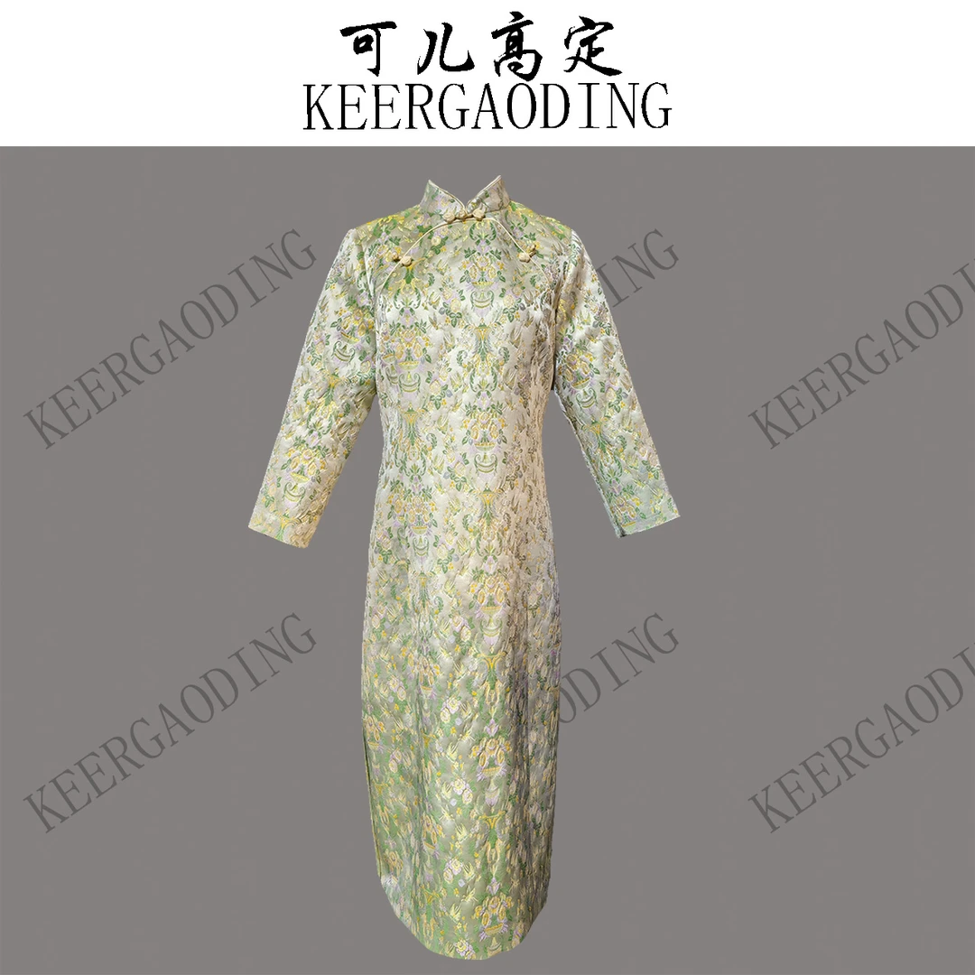 【可儿•高定】芳香非遗宋锦高端新中式牡丹花香旗袍KD-53200029