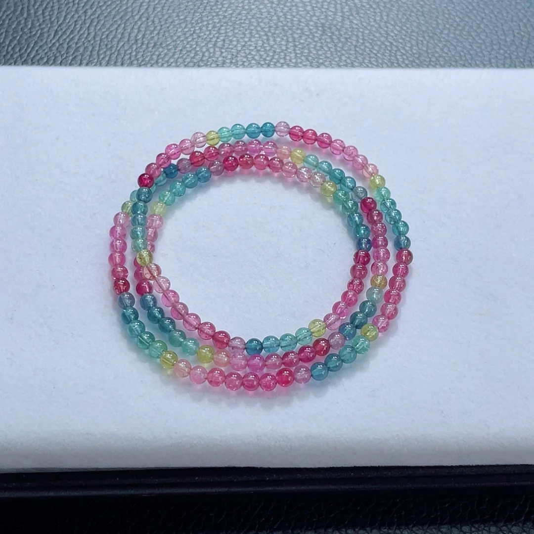 手链碧玺未镶嵌3.8mm左右