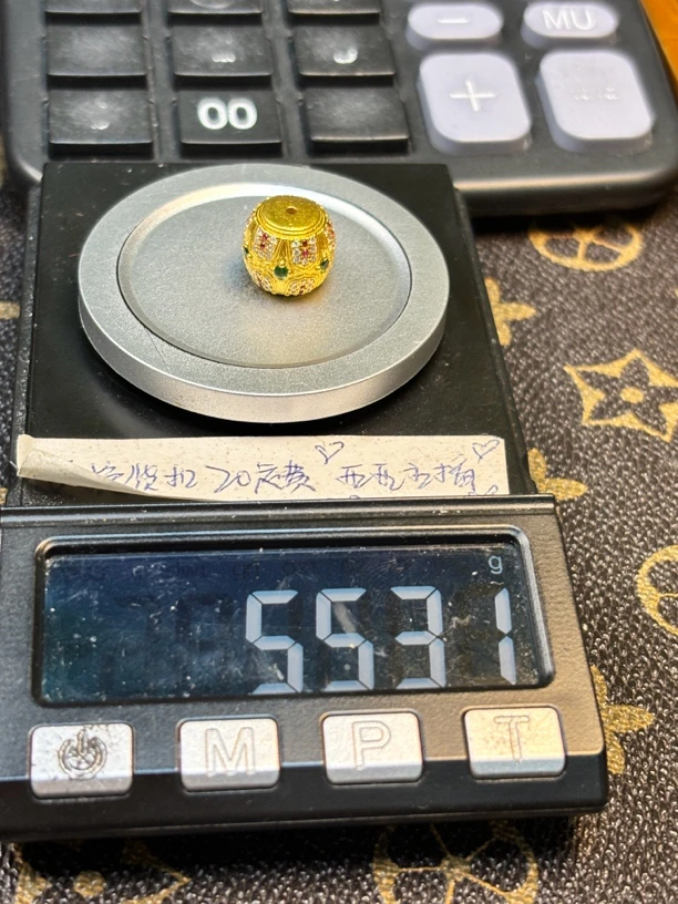 足金999卡13擂鼓珠