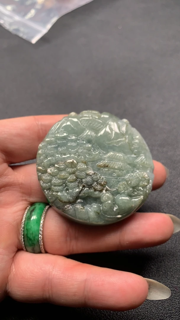 天然缅甸翡翠山水