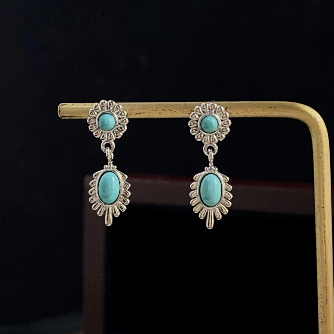 1888/ ZY888-836 精美时尚款绿松石耳饰/多样性发货/一件