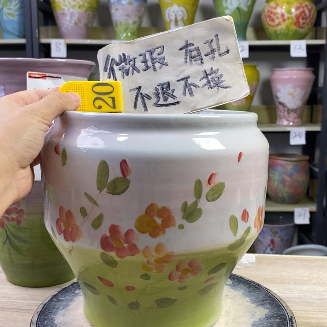 景德镇手工手绘陶瓷花盆