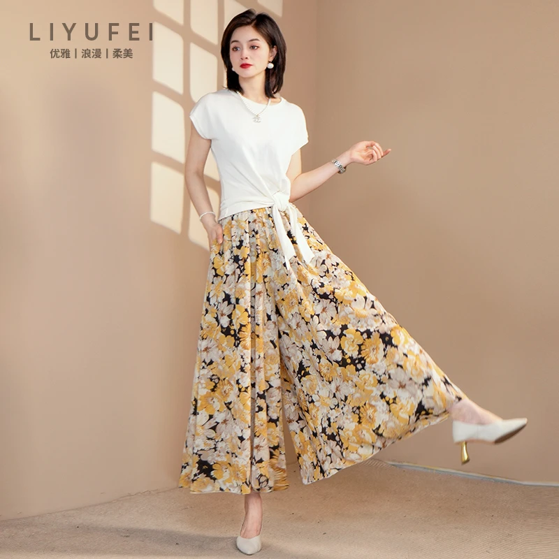 芝士油画裙裤休闲裤女2025年新款半身裙宽松显瘦洋气大摆妈妈裤裙