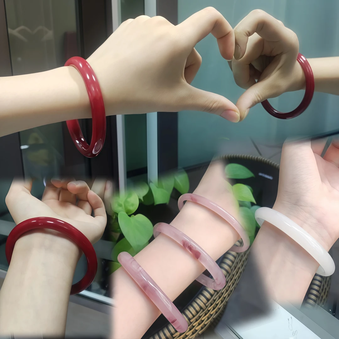 直播拆【贵妃镯对对碰】白月光手镯粗款古风配饰贵妃镯10mm