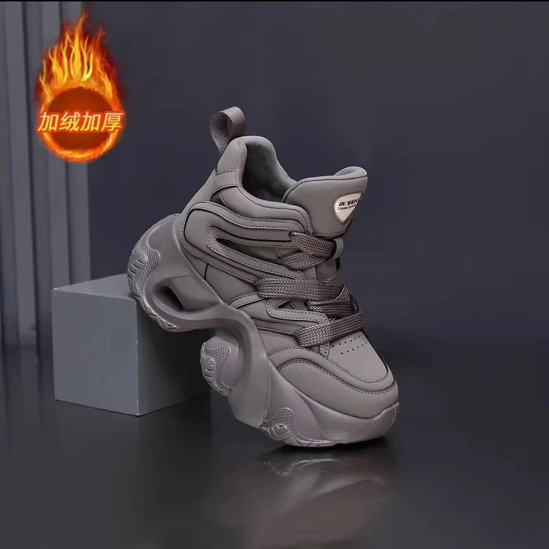 欧货时尚透气厚底老爹鞋女2025新款小个子增高显瘦系带休闲运动鞋