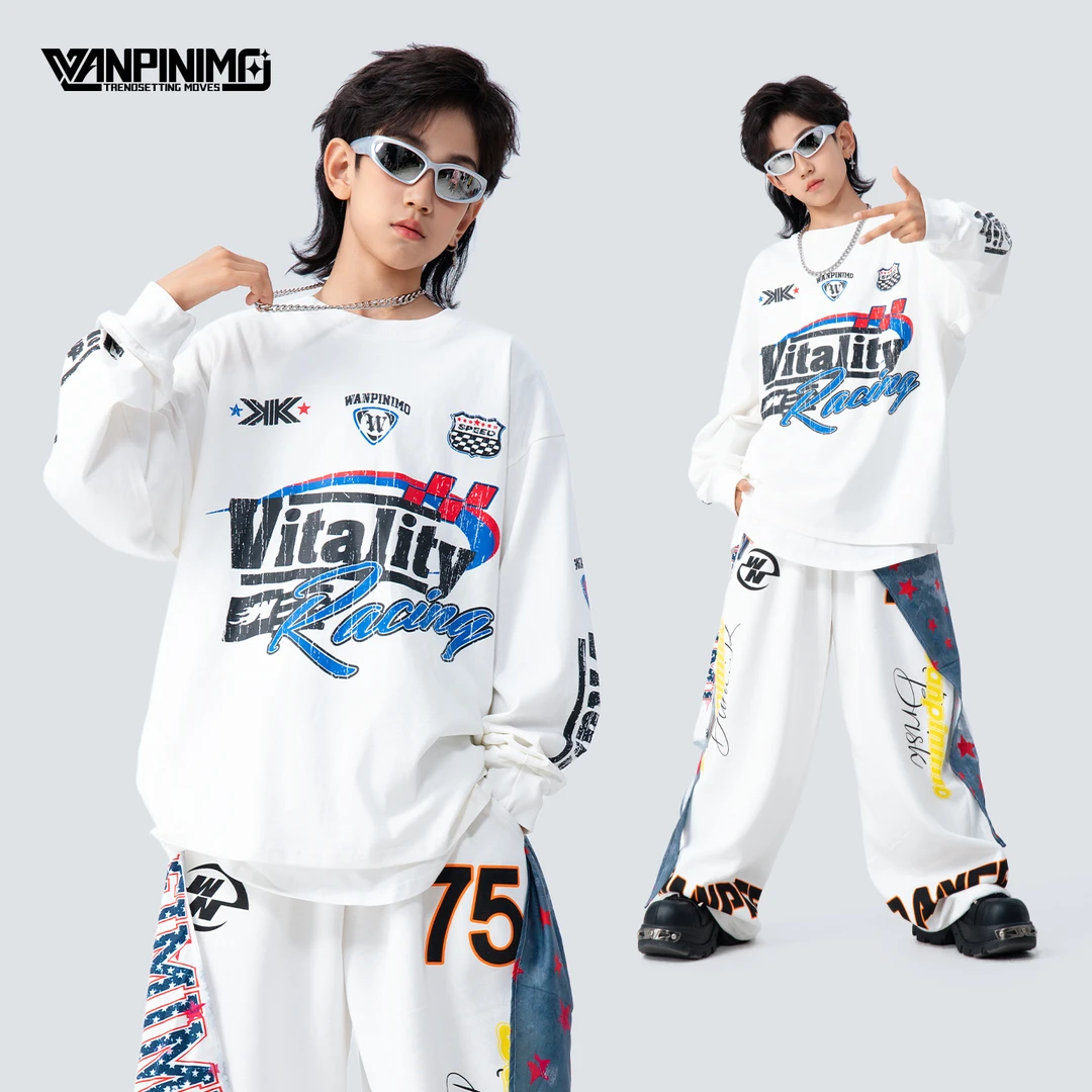 顽皮尼莫童装街舞男童潮服儿童嘻哈炸街hiphop潮牌演出服Z2657