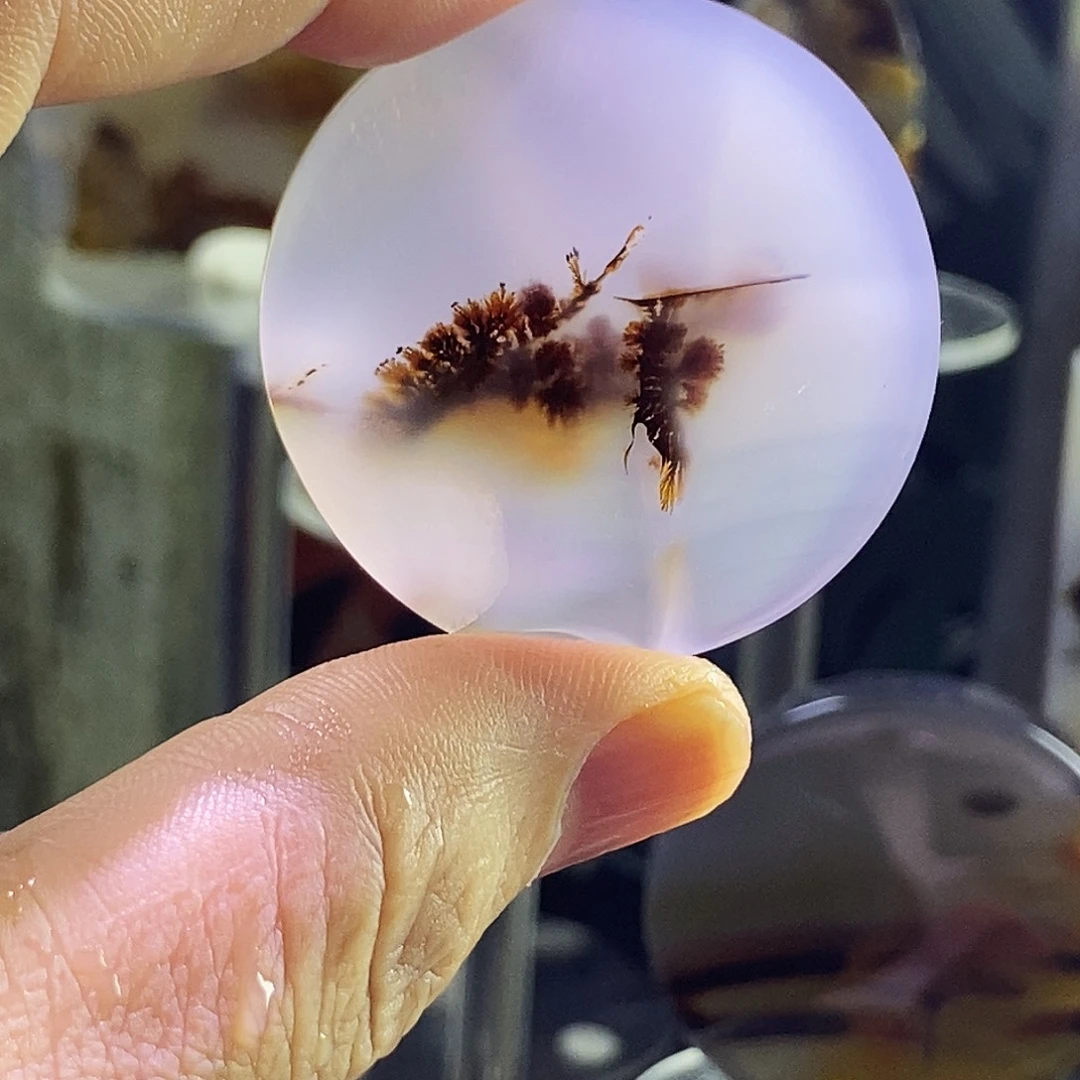 合成碳硅石非金属时尚图纹画面石饰品