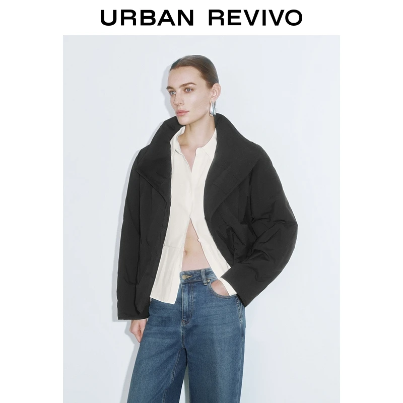 UR2025秋季新款女装时尚气质百搭插肩袖立领羽绒服UWG150052