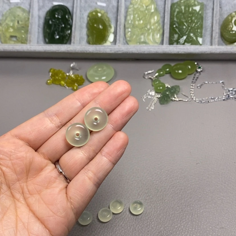 【闪购商品】蛇纹石玉未镶嵌挂件耳饰耳环项链