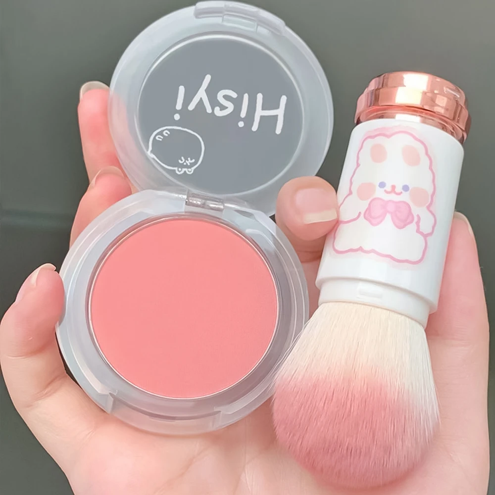 【送刷子】韩系甜妹低饱和单色腮红哑光细闪高光纯欲学生自然修容