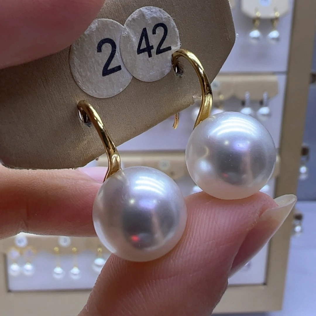 银S925镶嵌淡水珍珠耳饰