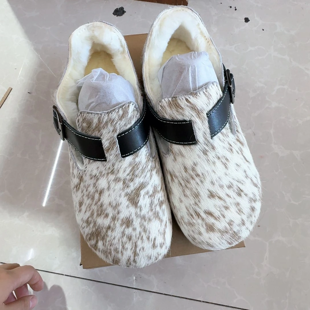 羊剖层皮革38码马毛博肯