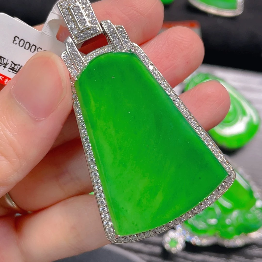 翡翠银S925镶嵌吊坠(不含链)