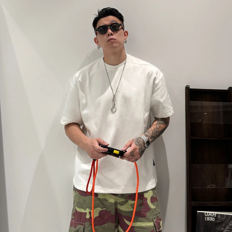 郑郑郑NEIQ软宝精梳棉百搭舒适基础水洗净面短袖T恤阔版时尚流行