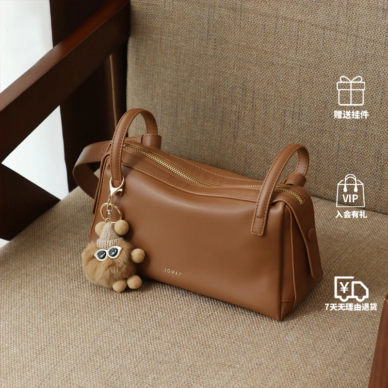 波士顿包包女款爆款2025新款百搭气质单肩斜挎包小众大容量女包小