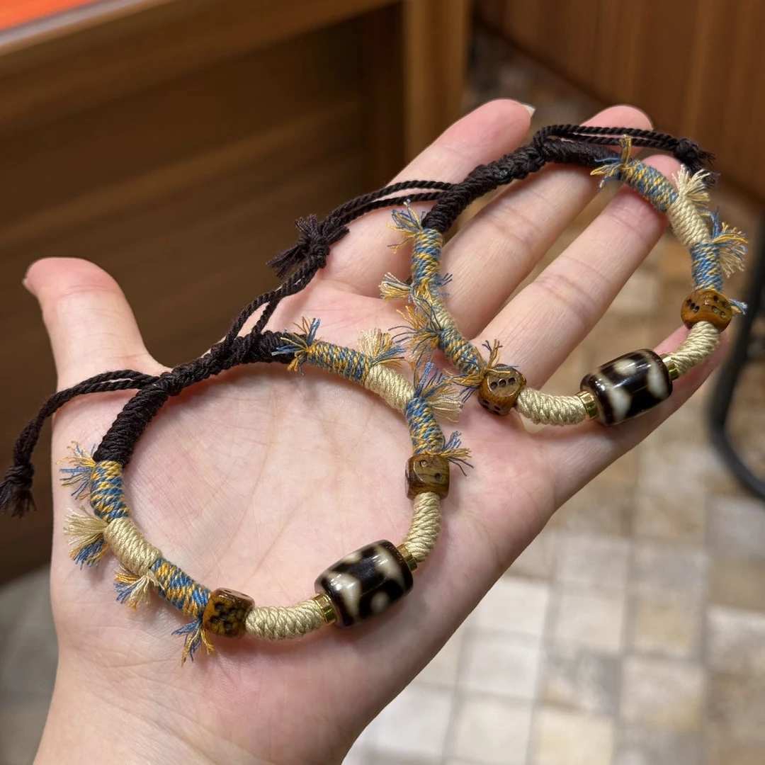 【阿钰推荐】LY04174-玛瑙DIY手绳（三眼）-多样性发其一-12*15mm