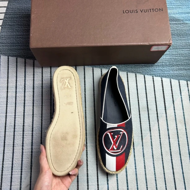 95新 LouisVuitton/路易威登 LV牛仔蓝色渔夫鞋三四半码