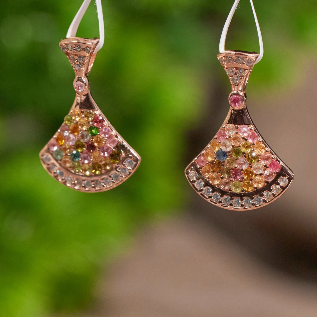 【歪歪】碧玺裙子吊坠S925银镶嵌（多样性发一）XB-W9629