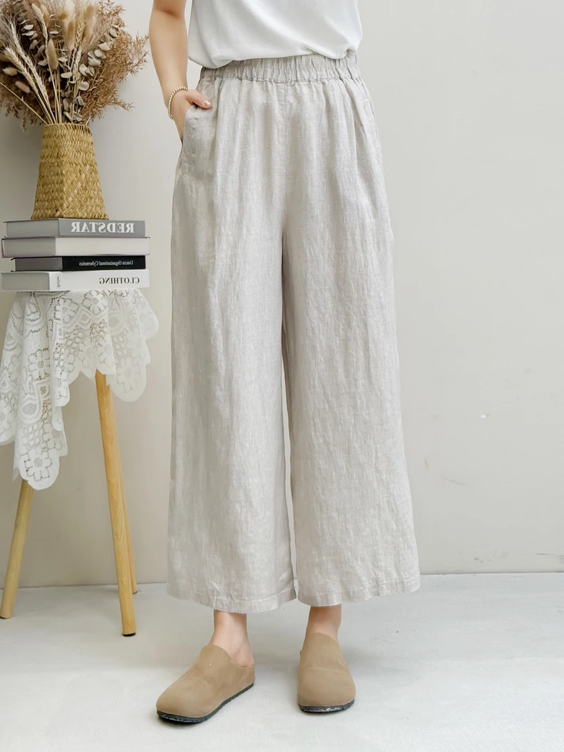 2025新款八分阔腿裤