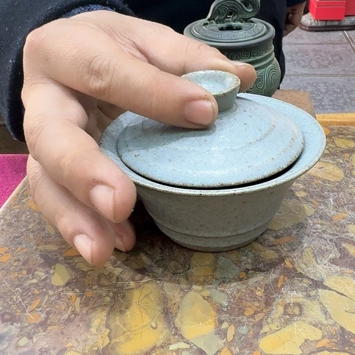 陶烧盖碗一个。。。品茗