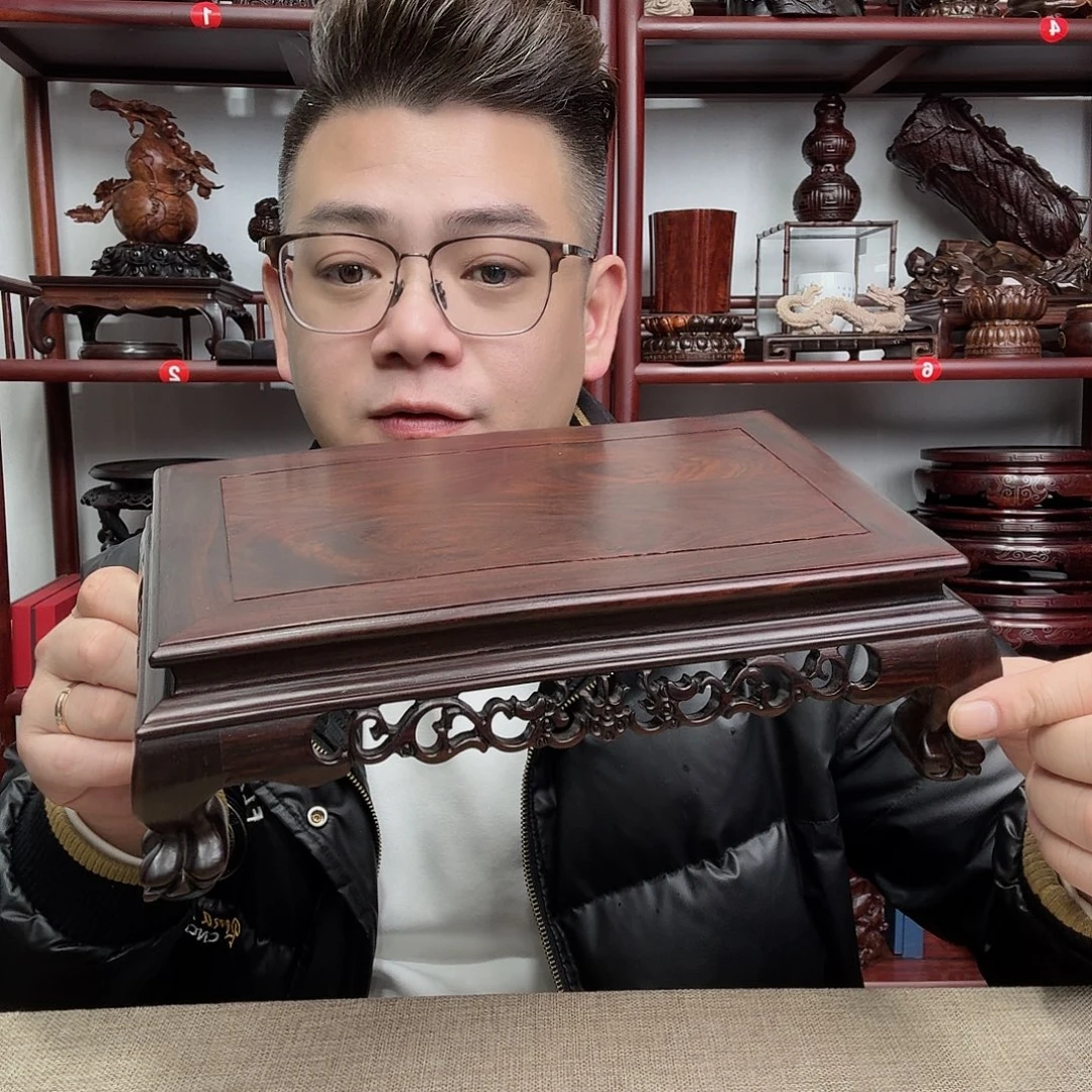 大红酸枝工艺品底座