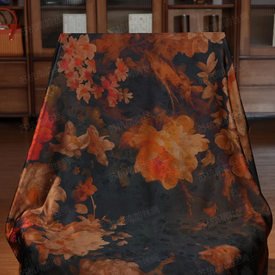 新【F130-70醉香容】140*140提花丝巾披肩香云老料百搭女士双面国风