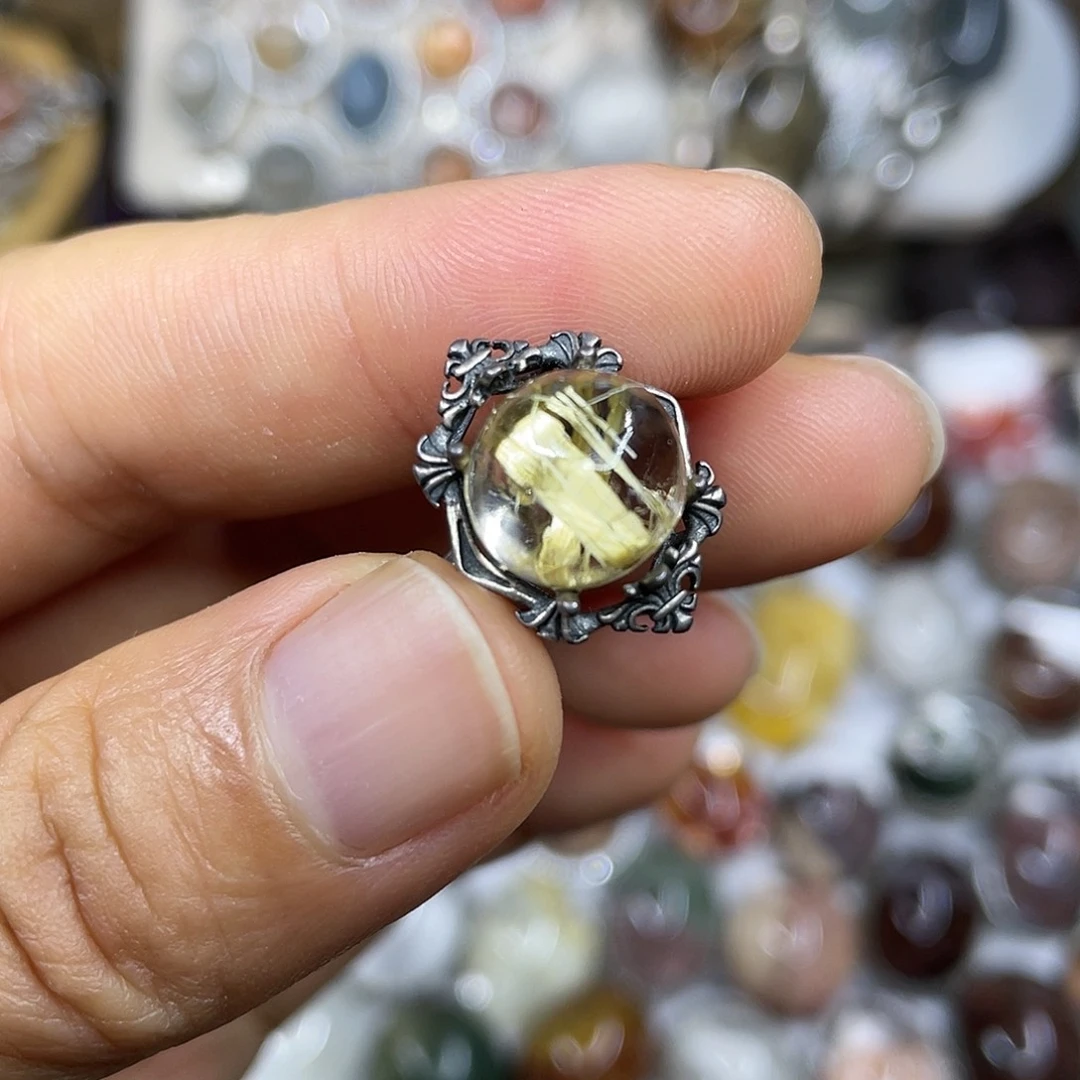 【闪购商品】银S925镶嵌珠宝半成品水晶戒指