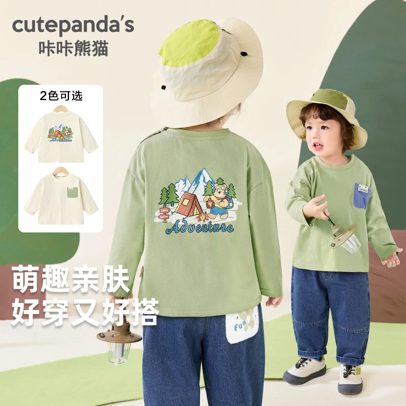 【现货】男女童卡通造型长袖t恤春秋婴儿童装小童打底衫上衣潮Y9623