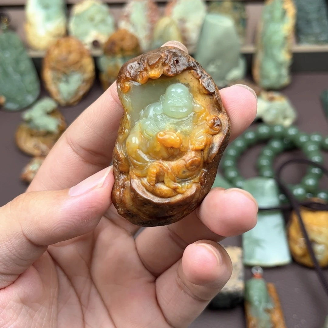 调***鱼未镶嵌岫岩河磨玉（透闪石质玉）挂件