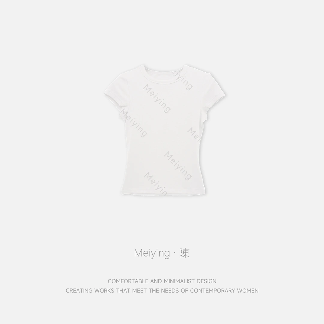 Meiying-"油画栀子"基础圆领小版T恤YA5XT005