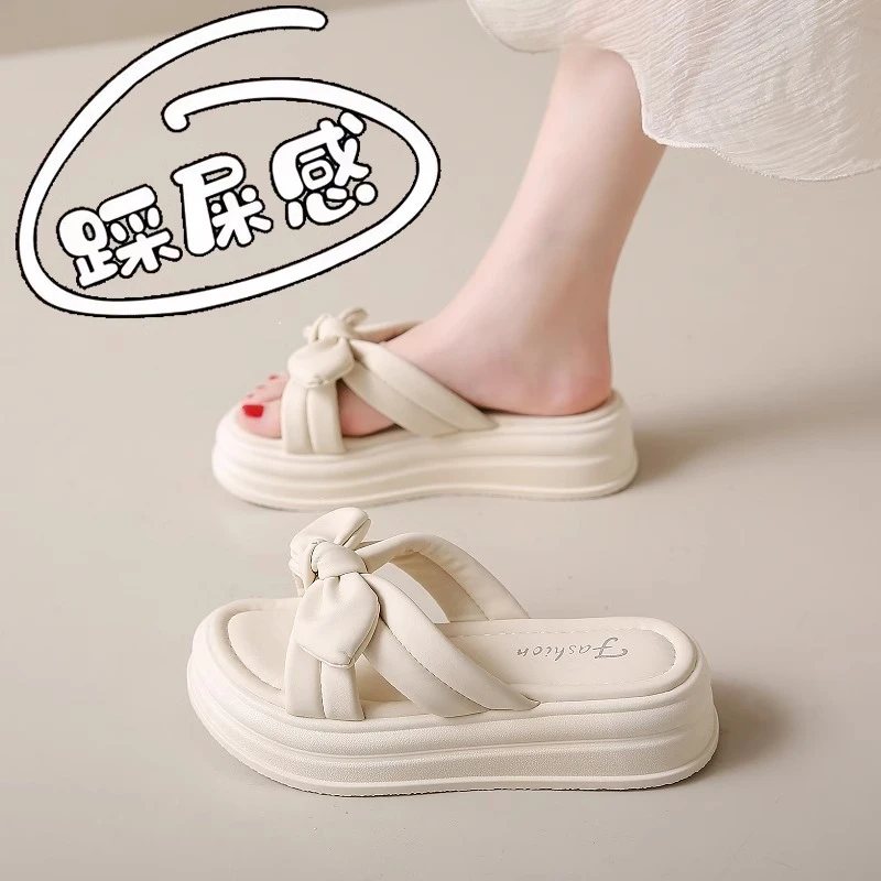 【万象撤柜】配裙子厚底拖鞋女款2025新款夏季外穿百搭一脚蹬凉拖鞋