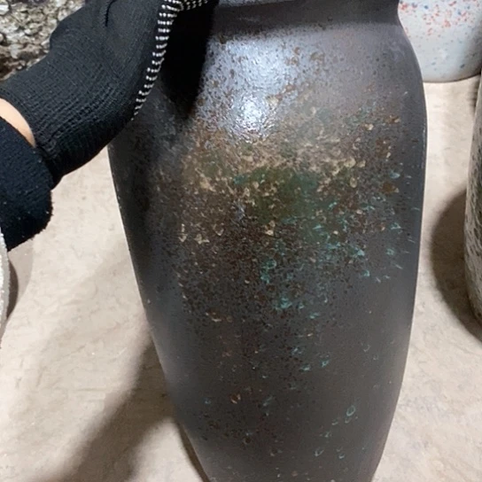 紫砂花盆口22高度41黑色