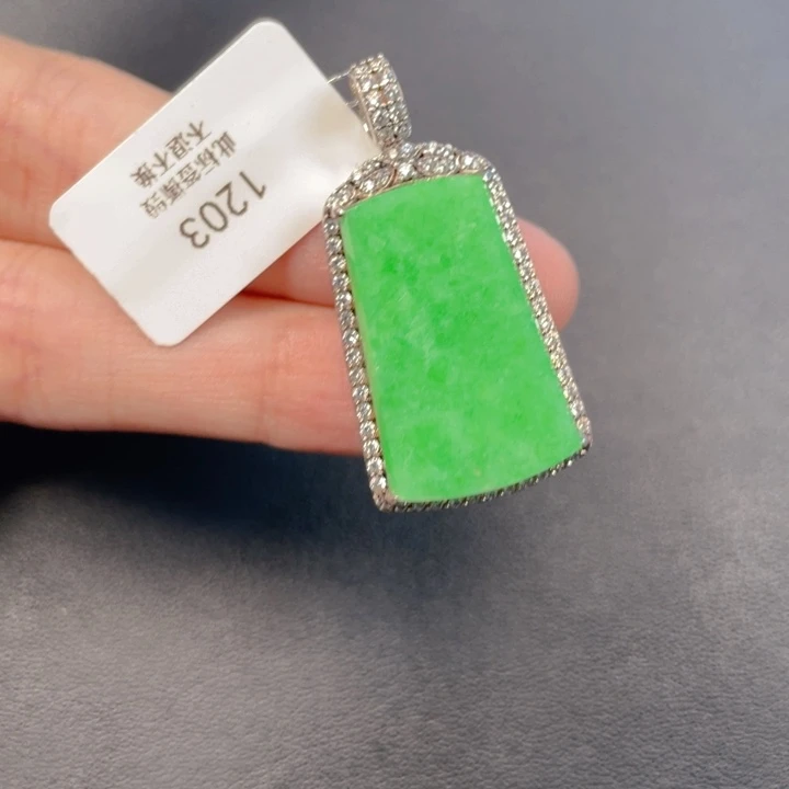 吊坠(不含链)银S925镶嵌翡翠