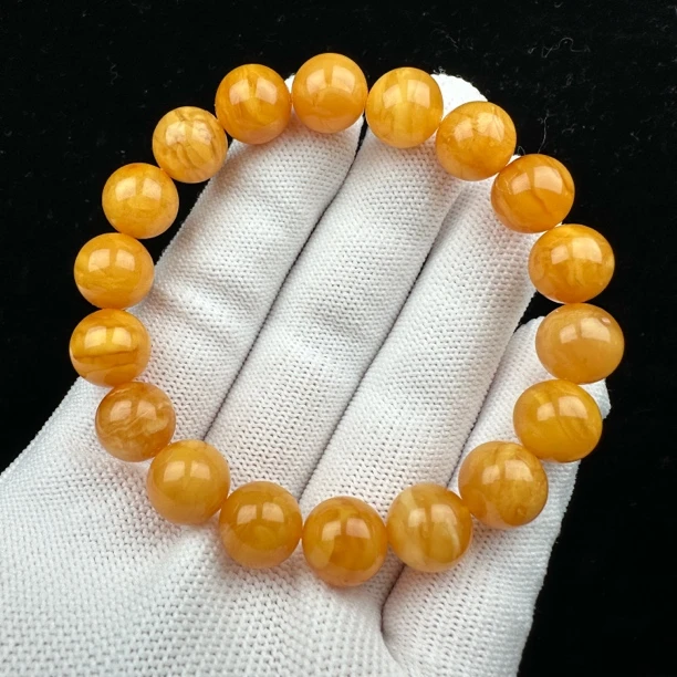 R8275天然蜜蜡单圈10.5mm 支持鉴定 假一罚四