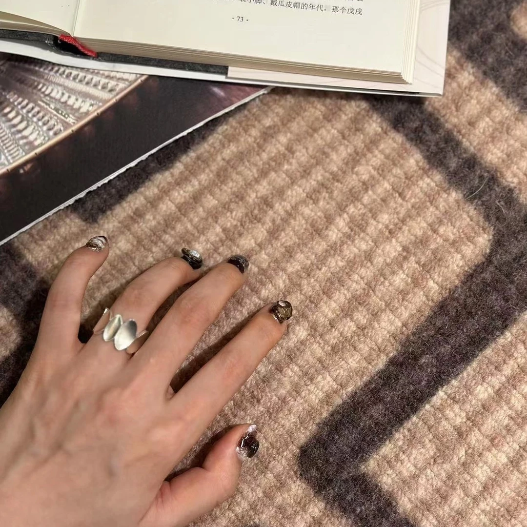 925银戒指 S925银简约轻奢错落别致小众设计戒指