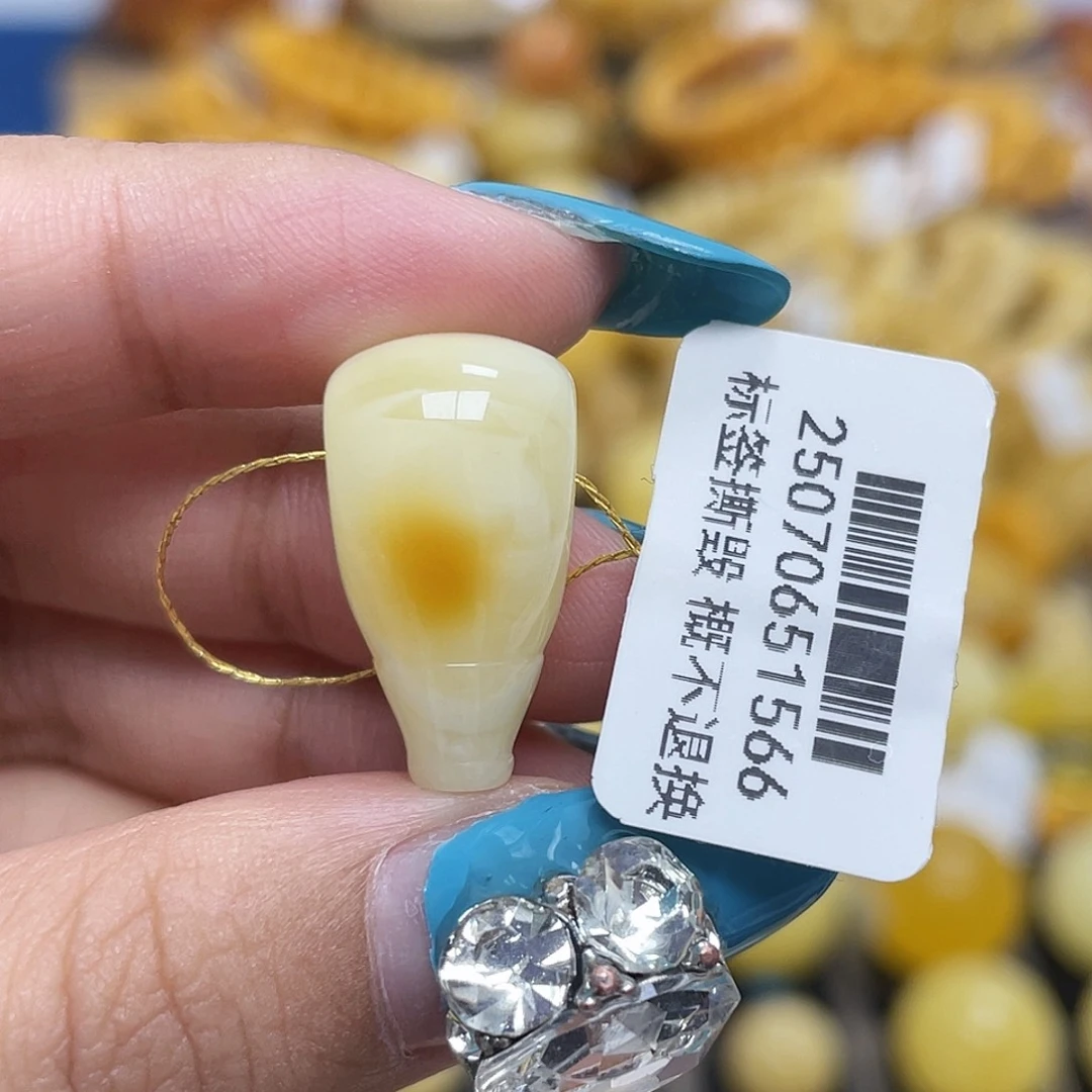 蜜蜡未镶嵌珠宝奇石11.2mm虎皮三通沁色