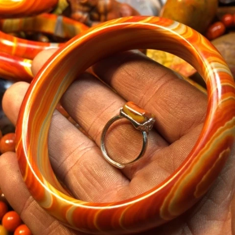 玛瑙/玉髓手链合金七