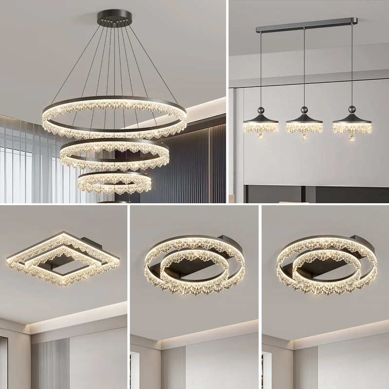 意式轻奢吊灯别墅大堂客厅主灯现代简约大气家用护眼卧室餐厅灯具