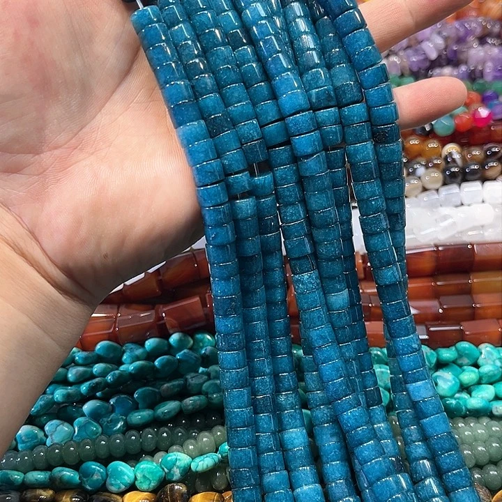 玛瑙/玉髓合金珠宝半成品剁珠一条9x6mm