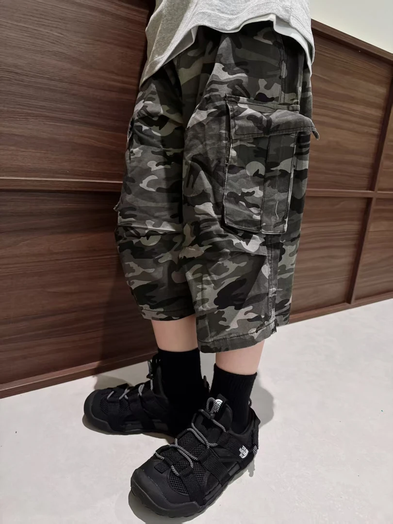 「LIUYI」夏季儿童休闲大口袋迷彩宽松版七分嗷嗷酷短裤  2645