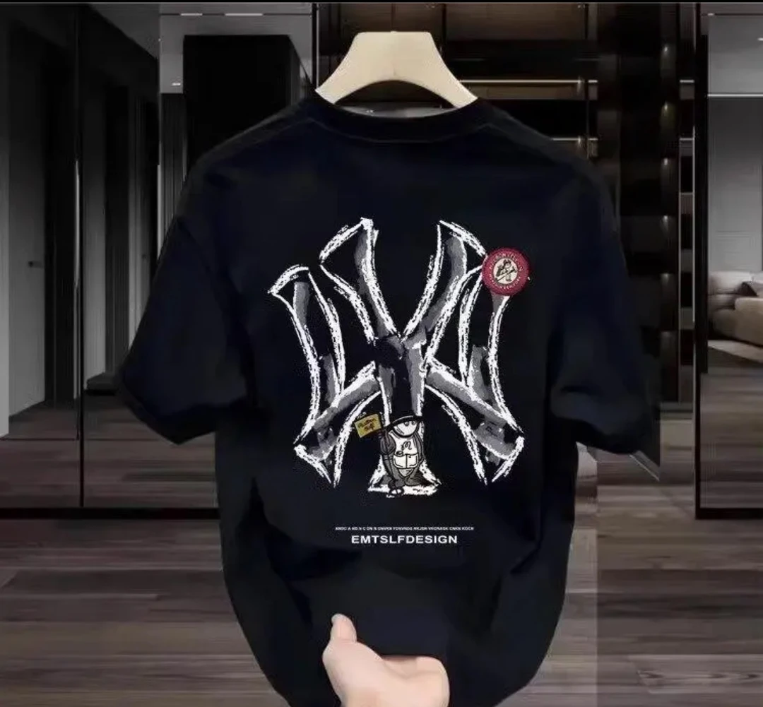 纽亦华春夏腰果花时尚百搭运动ins短袖T恤夏季透气情侣WY印花半袖